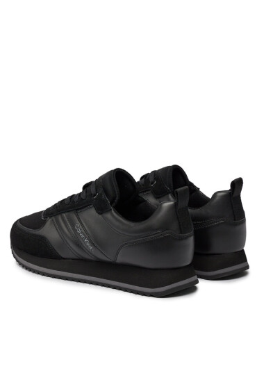 Calvin Klein Сникърси Low Top Lace Up Mix HM0HM01280 Triple Black 0GJ - Mera.bg
