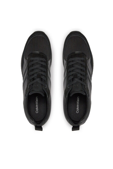 Calvin Klein Сникърси Low Top Lace Up Mix HM0HM01280 Triple Black 0GJ - Mera.bg