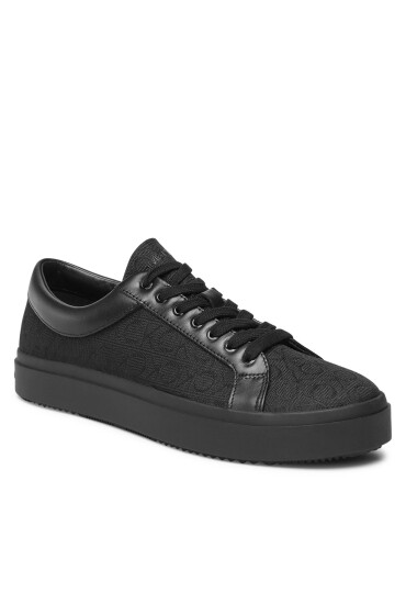 Calvin Klein Сникърси Low Top Lace Up Mono Jq HM0HM00975 Black Mono Jacquard 0GK - Mera.bg