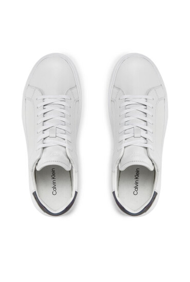 Calvin Klein Сникърси Low Top Lace Up Pet HM0HM01288 White/Petroleum 0K8 - Mera.bg