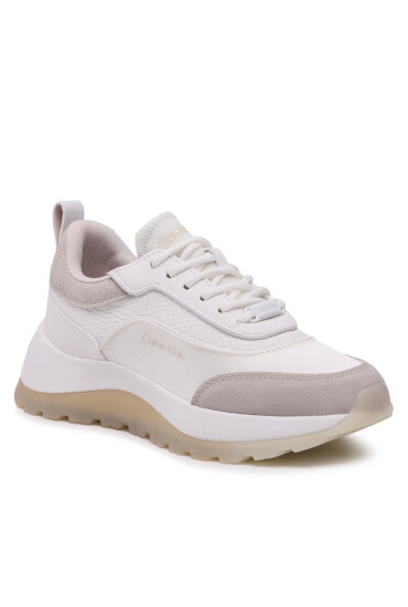 Calvin Klein Сникърси Runner Lace Up HW0HW01447 White/Dk Ecru 0LA - Mera.bg