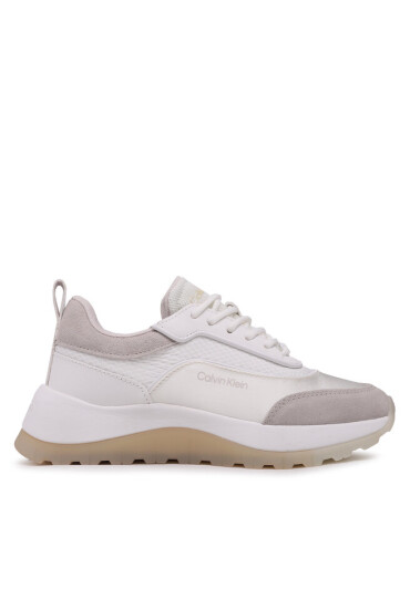 Calvin Klein Сникърси Runner Lace Up HW0HW01447 White/Dk Ecru 0LA - Mera.bg