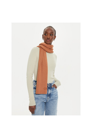 Calvin Klein Зимен шал Embroidery Fine K60K612601 Кафяв - Mera.bg
