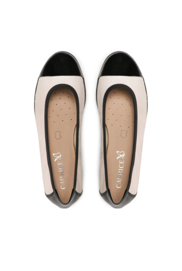 Caprice Балеринки 9-22152-20 Creme/Black - Mera.bg