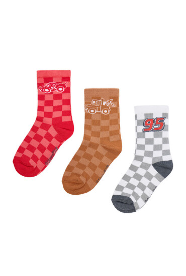 Cars Дълги чорапи CEO-ACCCS-AW25-300DPC(3-PACK) Червен - Mera.bg
