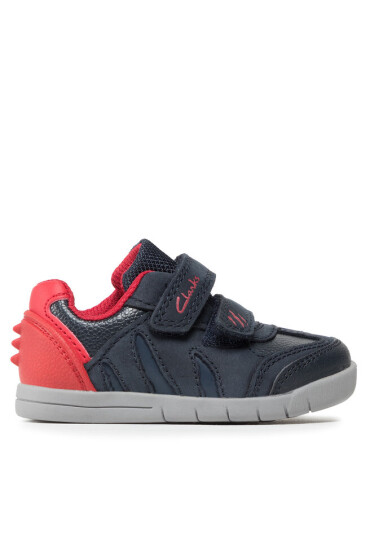 Clarks Сникърси Rex Play T 261614406 Navy/Red Leather - Mera.bg