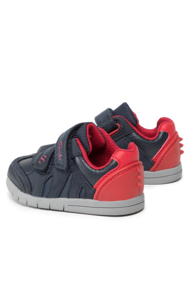 Clarks Сникърси Rex Play T 261614406 Navy/Red Leather - Mera.bg