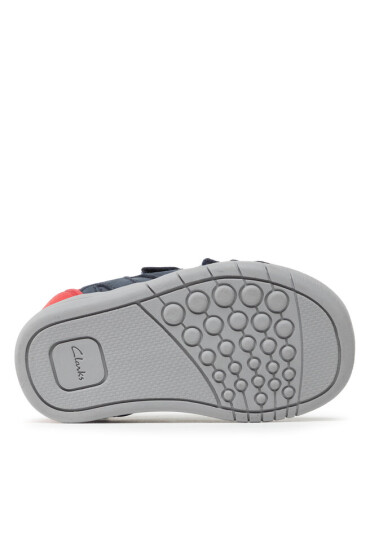 Clarks Сникърси Rex Play T 261614406 Navy/Red Leather - Mera.bg