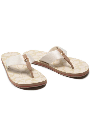 Coach Джапанки Zoe Webbed C2978 Chalk - Mera.bg