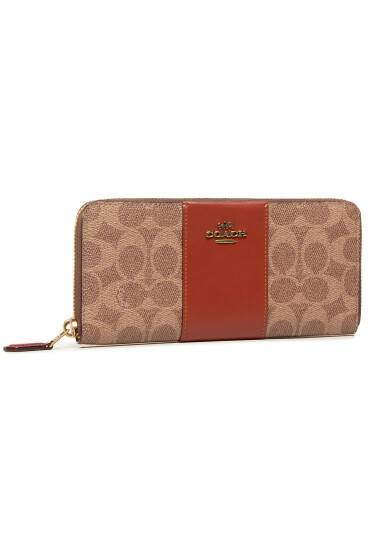 Coach Голям дамски портфейл Clrblk Ctd Cnv Slm A 73739 B4/Tan Rust - Mera.bg
