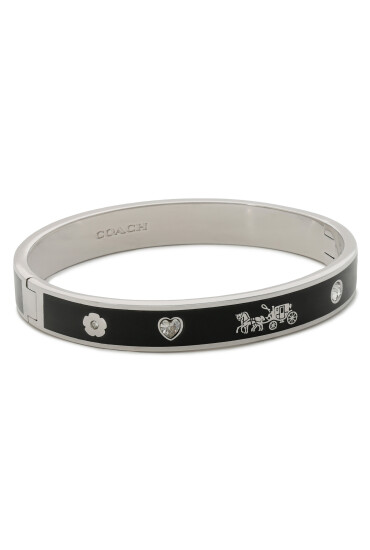 Coach Гривна Enamel Horse & Carriage Hinged Bangle Bracelet 37479035RHO003 Сребрист - Mera.bg