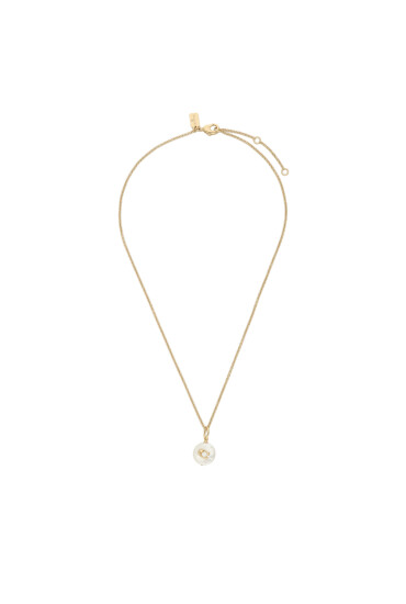 Coach Колие Signature Coin Pearl Pendant Necklace 37440611GLD107 Златист - Mera.bg