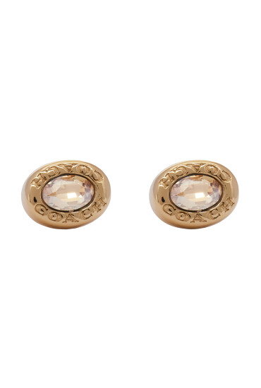 Coach Обици Signature Logo Stone Stud Earrings 37335729GLD230 Златист - Mera.bg