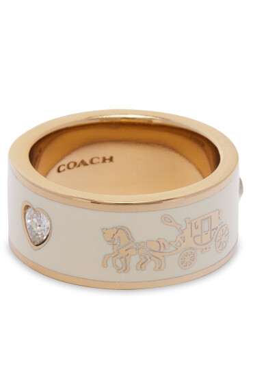Coach Пръстен Enamel Horse & Carriage Band Ring 37479034GLD100 Златист - Mera.bg