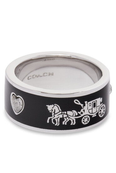 Coach Пръстен Enamel Horse & Carriage Band Ring 37479034RHO003 Сребрист - Mera.bg