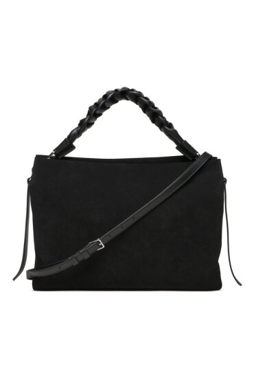 Coccinelle Дамска чанта P6P Boheme Suede Bimaterial E1 P6P 19 02 01 Grai Noir/Noir 001 - Mera.bg