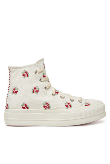 Converse Кецове Chuck Taylor All Star Lift Platform Rose Cross Stitch A13659C Бял - Mera.bg