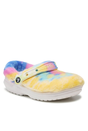 Crocs Чехли Classic Fur Sure 207303 White/Multi - Mera.bg