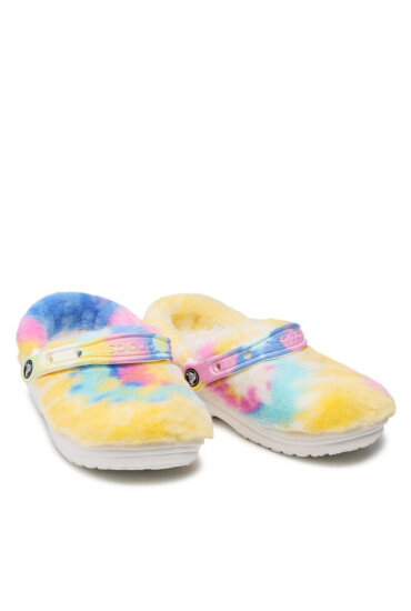 Crocs Чехли Classic Fur Sure 207303 White/Multi - Mera.bg