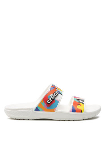 Crocs Чехли Classic Retro 207856 Blanc/Multi Rayures - Mera.bg