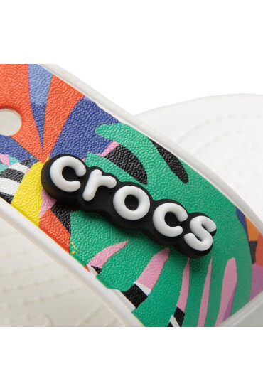 Crocs Чехли Classic Retro 207856 Blanc/Multi Rayures - Mera.bg