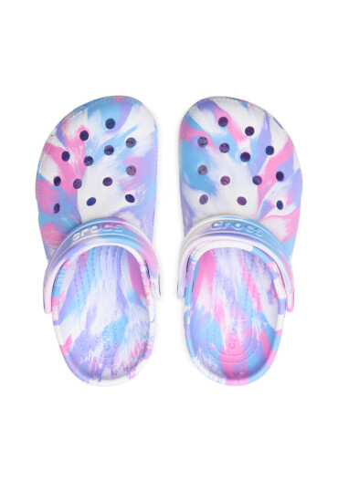 Crocs Чехли Classic Marbled Clog K 207464 White/Pink - Mera.bg