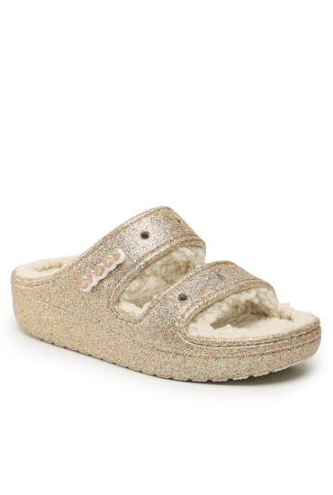 Crocs Чехли Classic Cozzzy Glitter Sandal 208124 Златист - Mera.bg