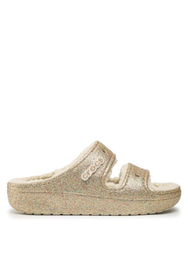 Crocs Чехли Classic Cozzzy Glitter Sandal 208124 Златист - Mera.bg