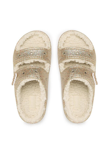 Crocs Чехли Classic Cozzzy Glitter Sandal 208124 Златист - Mera.bg