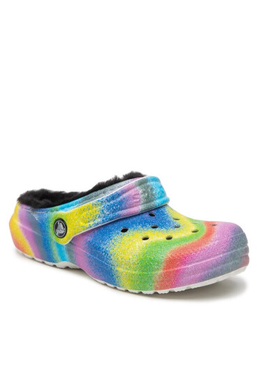 Crocs Чехли Classic Lined Spray Dye Clog K 208081 White/Multi - Mera.bg
