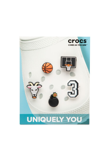 Crocs Декорация за обувки Jibbitz Basketball Star 5 pack 10009750 Черен - Mera.bg