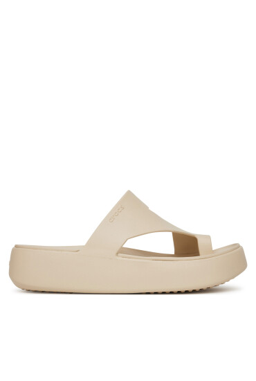 Crocs Джапанки Getaway Platform Toe Loop 210834 Бежов - Mera.bg
