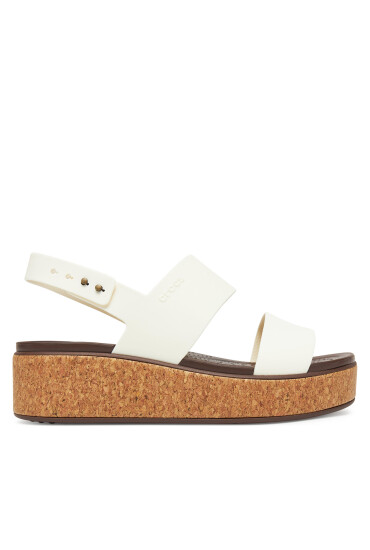 Crocs Сандали Brooklyn Cork Low Wedge 211144 Екрю - Mera.bg