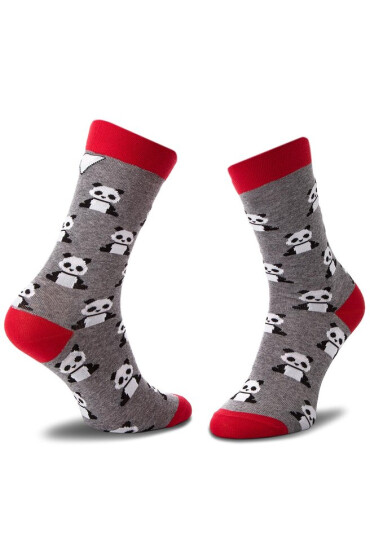 Cup of Sox Дълги чорапи unisex Brzuchata Panda Zwana Wspaniałą Сив - Mera.bg