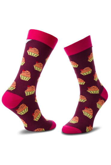 Cup of Sox Дълги чорапи unisex Bawełniany Muffin Z Taaaką Wiśnią B Бордо - Mera.bg