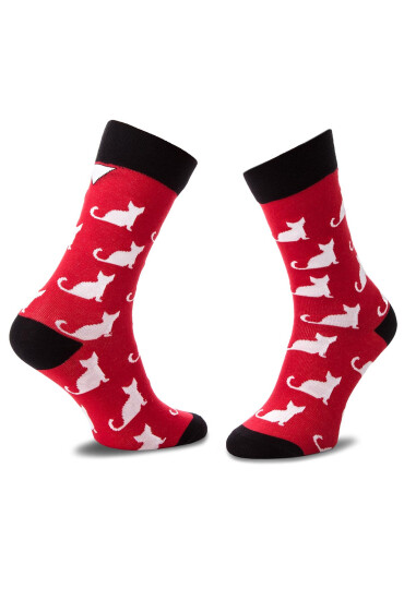 Cup of Sox Дълги чорапи unisex Czerwone Skarpety W Całkiem Białe Koty A Червен - Mera.bg