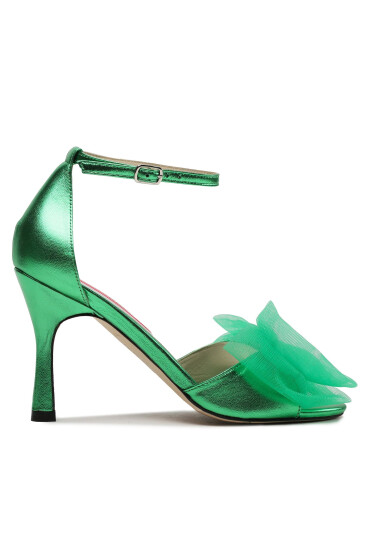 Custommade Сандали Ashley Metallic Bow 999624046 Зелен - Mera.bg