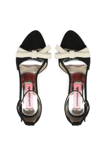 Custommade Сандали Ashley Pearl Bow 999621046 Черен - Mera.bg