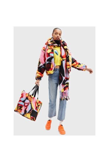 Desigual Зимен шал Inca Cork 22WAIA32 Golden Haze 8001 - Mera.bg