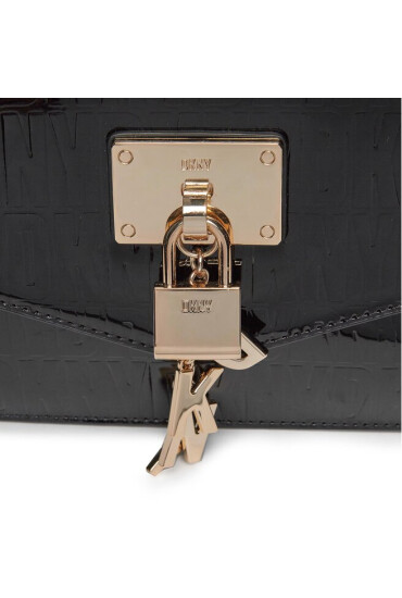 DKNY Дамска чанта Elissa Sm Flap Shoul R333XC81 Blk/Gold BGD - Mera.bg