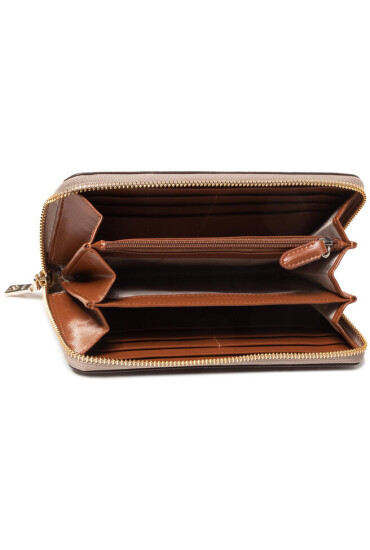DKNY Голям дамски портфейл Bryant-New Zip Arou R831J658 Бежов - Mera.bg