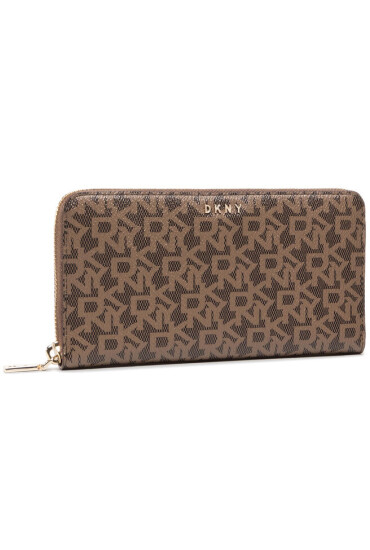 DKNY Голям дамски портфейл Bryant New Zip Around R831J658 Кафяв - Mera.bg