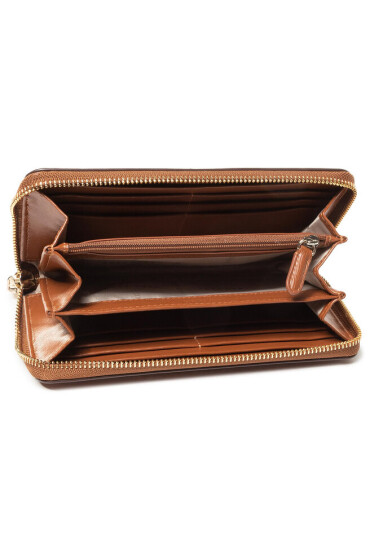 DKNY Голям дамски портфейл Bryant New Zip Around R8313658 Caramel 237 - Mera.bg