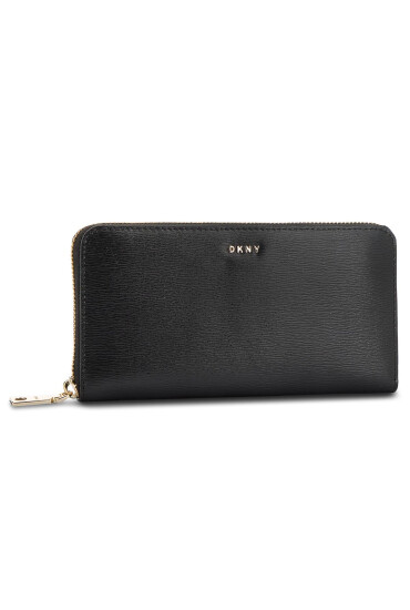 DKNY Голям дамски портфейл Bryant New Zip Around R8313658 Черен - Mera.bg