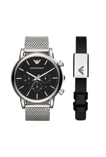 Emporio Armani Часовник AR80062SET Silver/Black - Mera.bg
