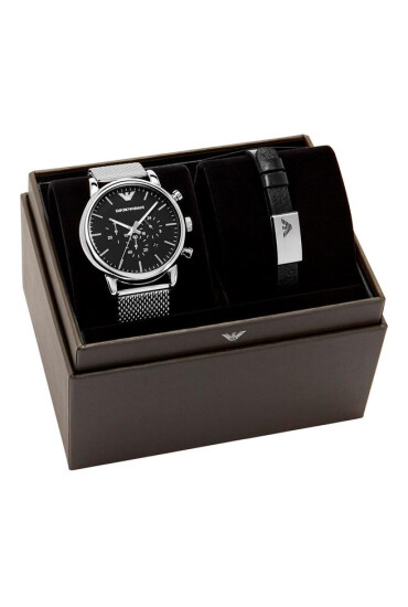 Emporio Armani Часовник AR80062SET Silver/Black - Mera.bg