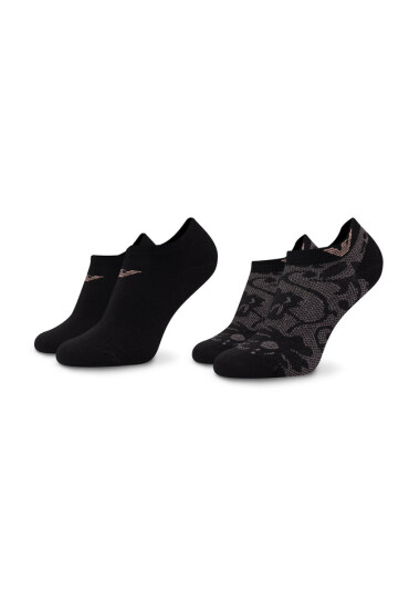Emporio Armani Комплект 2 чифта къси чорапи дамски 292307 2F219 19721 Nero/Pizzo - Mera.bg