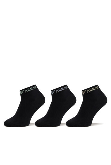 Emporio Armani Комплект 3 чифта къси чорапи мъжки 300048 4R254 50620 Nero/Nero/Nero - Mera.bg