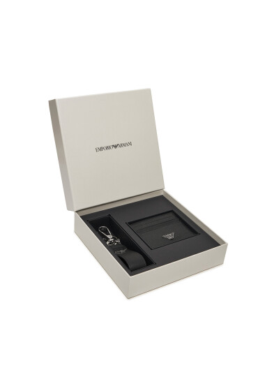 Emporio Armani Комплект калъф за карти и ключодържател Y4R606 Y138E 81072 Черен - Mera.bg