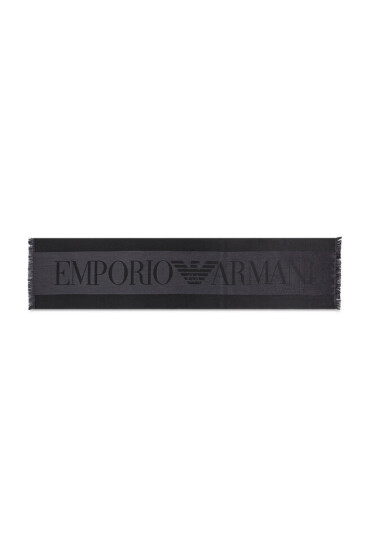 Emporio Armani Шал 625007 CC307 10220 Black/Dark Grey - Mera.bg